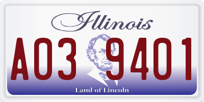 IL license plate A039401