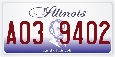 IL license plate A039402