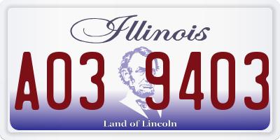 IL license plate A039403