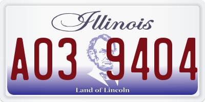 IL license plate A039404