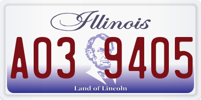 IL license plate A039405