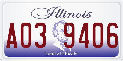 IL license plate A039406