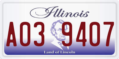 IL license plate A039407