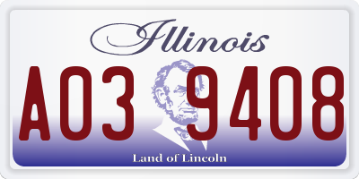 IL license plate A039408