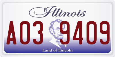 IL license plate A039409