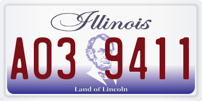 IL license plate A039411