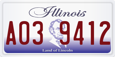 IL license plate A039412