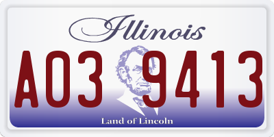 IL license plate A039413