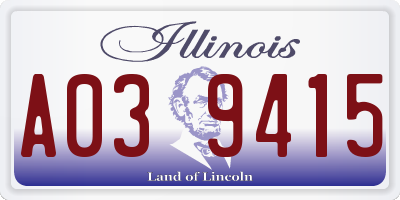 IL license plate A039415