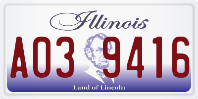 IL license plate A039416