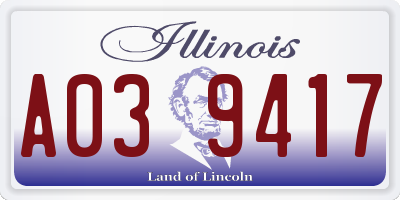 IL license plate A039417