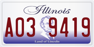IL license plate A039419