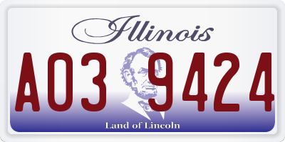 IL license plate A039424