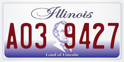 IL license plate A039427