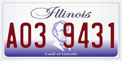 IL license plate A039431