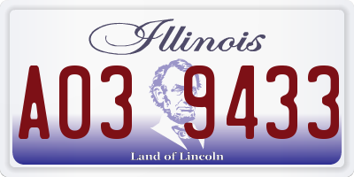 IL license plate A039433
