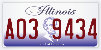 IL license plate A039434