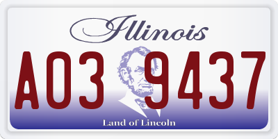 IL license plate A039437