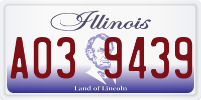 IL license plate A039439