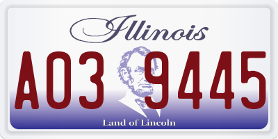 IL license plate A039445