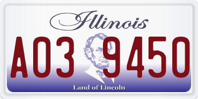IL license plate A039450