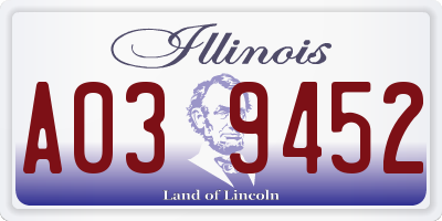 IL license plate A039452
