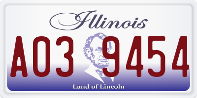 IL license plate A039454