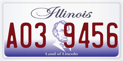 IL license plate A039456
