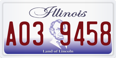 IL license plate A039458