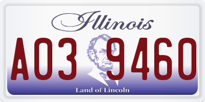 IL license plate A039460