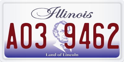 IL license plate A039462
