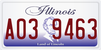 IL license plate A039463