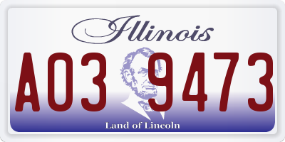 IL license plate A039473