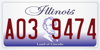 IL license plate A039474