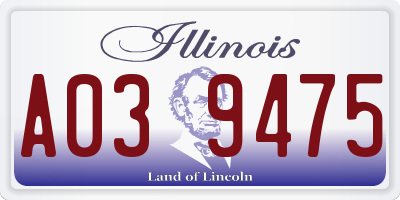 IL license plate A039475