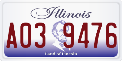 IL license plate A039476