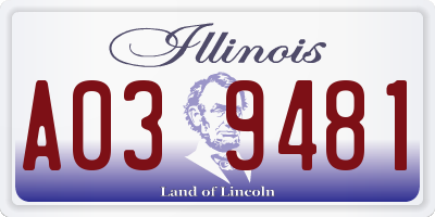 IL license plate A039481