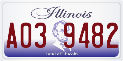 IL license plate A039482