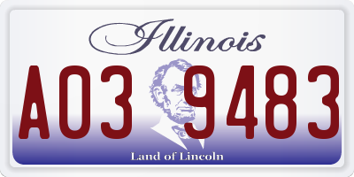IL license plate A039483
