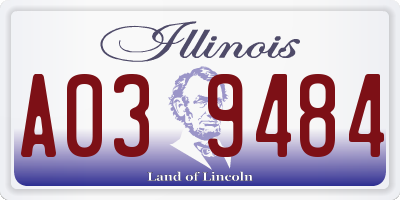 IL license plate A039484