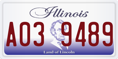 IL license plate A039489