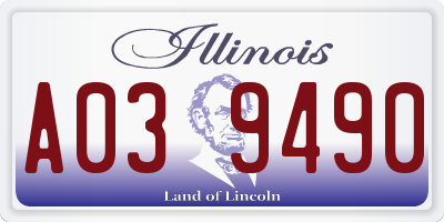 IL license plate A039490