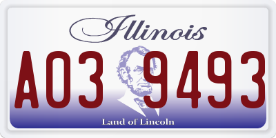 IL license plate A039493