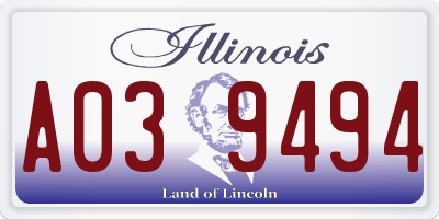 IL license plate A039494