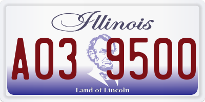 IL license plate A039500