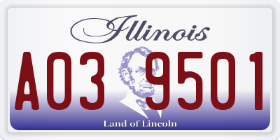 IL license plate A039501