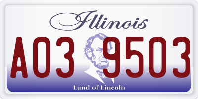 IL license plate A039503