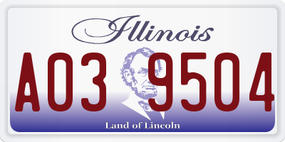 IL license plate A039504
