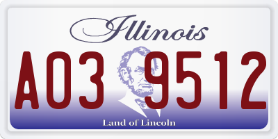 IL license plate A039512