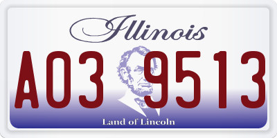 IL license plate A039513